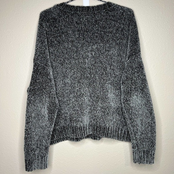 Aerie Women's Gray Chenille Long Sleeve Chunky Knit Pullover Sweater Sz XL - Picture 8 of 9